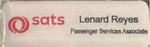 SATS Name Tag, White w/o Border