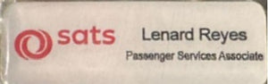 SATS Name Tag, White w/o Border